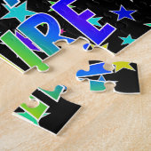 Voornaam "CLAIRE", geun "HAPPY BIRTHDAY" Legpuzzel (Zijkant)