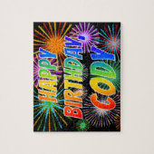 Voornaam "CODY", geun "HAPPY BIRTHDAY" Legpuzzel (Verticaal)