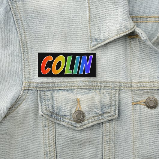 Voornaam "COLIN": Fun Rainbow-kleuren Naamplaatje (In situ)
