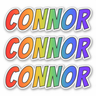 Voornaam "CONNOR" w / Fun Rainbow Coloring Sticker
