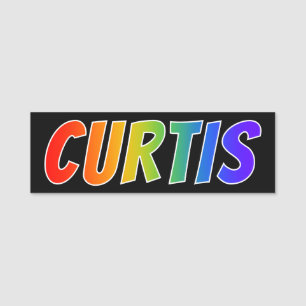 Voornaam "CURTIS": De Kleuring van de Regenboog Naamplaatje