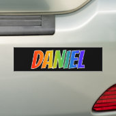 Voornaam "DANIEL": Fun Rainbow-kleuren Bumpersticker (Op auto)