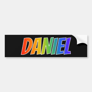 Voornaam "DANIEL": Fun Rainbow-kleuren Bumpersticker