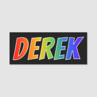 Voornaam "DEREK": Fun Rainbow-kleuren