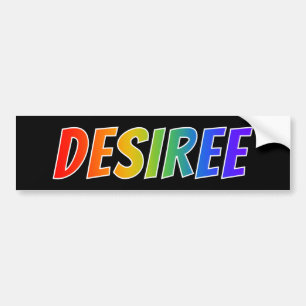 Voornaam "DESIREE": Fun Rainbow-kleuren Bumpersticker