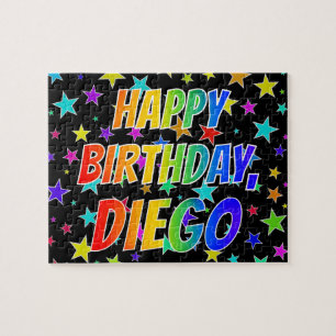 Voornaam DIEGO, Fun "HAPPY BIRTHDAY" Legpuzzel