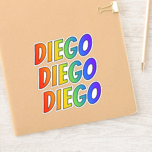 Voornaam "DIEGO" w/ Fun Rainbow Coloring Sticker