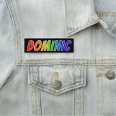 Voornaam "DOMINIC": Fun Rainbow-kleuren Naamplaatje (In situ)