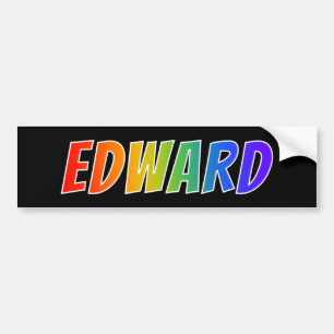 Voornaam "EDWARD": Fun Rainbow-kleuren Bumpersticker