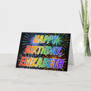 Voornaam "ELIZABETH" Fun "HAPPY BIRTHDAY" Kaart