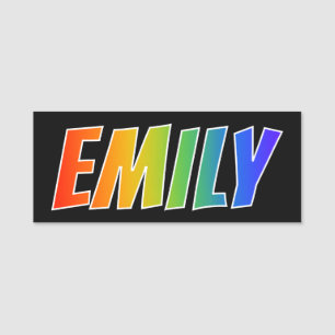 Voornaam "EMILY": Fun Rainbow-kleuren Naamplaatje