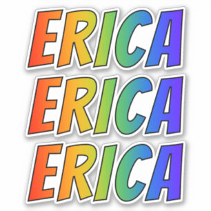 Voornaam "ERICA" w / Fun Rainbow Coloring Sticker