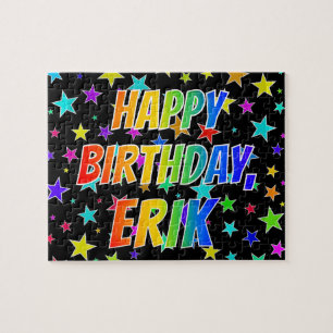 Voornaam ERIK, Fun "HAPPY BIRTHDAY" Legpuzzel