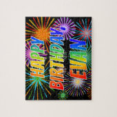 Voornaam "EVAN", Fun "HAPPY BIRTHDAY" Legpuzzel (Verticaal)