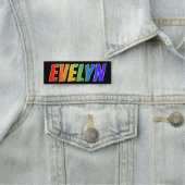 Voornaam "EVELYN": Fun Rainbow-kleuren Naamplaatje (In situ)