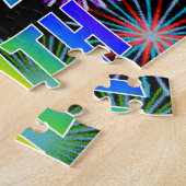 Voornaam "FAITH", geun "HAPPY BIRTHDAY" Legpuzzel (Zijkant)