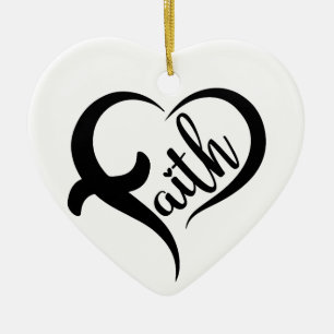 Voornaam Faith Inspirerend Black Typography Keramisch Ornament