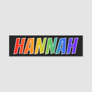 Voornaam "HANNAH": Fun Rainbow-kleuren Naamplaatje
