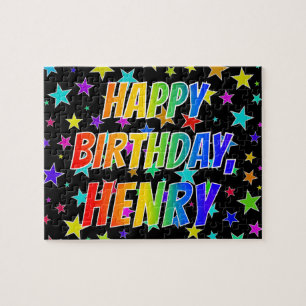 Voornaam "HENRY", geun "HAPPY BIRTHDAY" Legpuzzel
