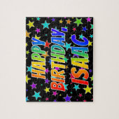 Voornaam ISAAC, Fun "HAPPY BIRTHDAY" Legpuzzel (Verticaal)