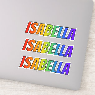 Voornaam "ISABELLA" w / Fun Rainbow Coloring Sticker