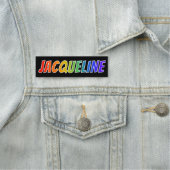 Voornaam "JACQUELINE": Fun Rainbow-kleuren Naamplaatje (In situ)