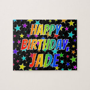 Voornaam: "JADE", Fun "HAPPY BIRTHDAY" Legpuzzel