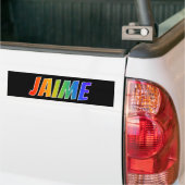 Voornaam "JAIME": Fun Rainbow Coloring Bumpersticker (Op Truck)