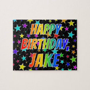 Voornaam: "JAKE", Fun "HAPPY BIRTHDAY" Legpuzzel