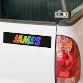 Voornaam "JAMES": Fun Rainbow Coloring Bumpersticker (Op Truck)