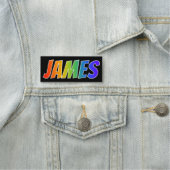 Voornaam "JAMES": Fun Rainbow Coloring Naamplaatje (In situ)