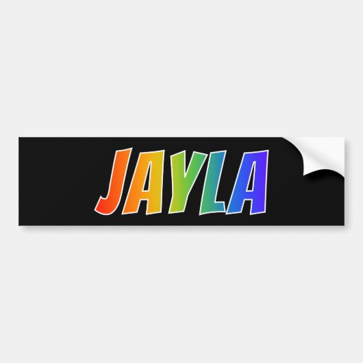 Voornaam "JAYLA": Fun Rainbow Coloring Bumpersticker (Voorkant)