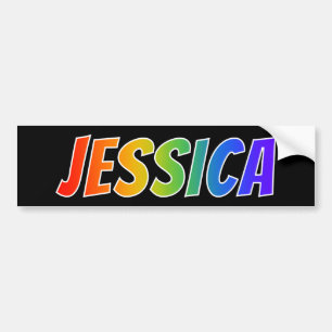 Voornaam "JESSICA": Fun Rainbow-kleuren Bumpersticker