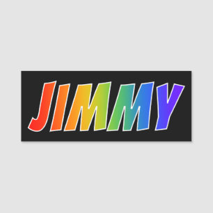 Voornaam "JIMMY": Fun Rainbow-kleuren Naamplaatje
