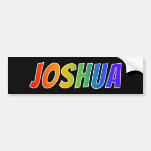 Voornaam "JOSHUA": Fun Rainbow-kleuren Bumpersticker