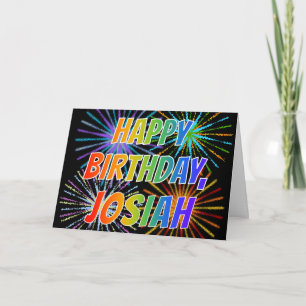 Voornaam "JOSIAH" Leuk "GEFELICITEERD MET JE VERJA Kaart