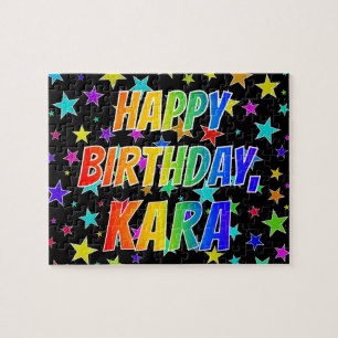 Voornaam "KARA", geun "HAPPY BIRTHDAY" Legpuzzel