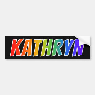 Voornaam "KATHRYN": Leuke Regenboog Kleur Bumpersticker