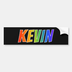 Voornaam "KEVIN": Fun Rainbow-kleuren Bumpersticker