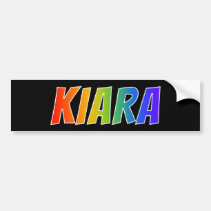 Voornaam "KIARA": Fun Rainbow-kleuren Bumpersticker
