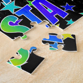 Voornaam "KRISTA", geun "HAPPY BIRTHDAY" Legpuzzel (Zijkant)