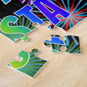 Voornaam "KRISTA", geun "HAPPY BIRTHDAY" Legpuzzel (Zijkant)