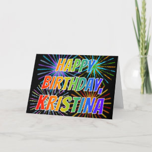Voornaam "KRISTINA" Fun "HAPPY BIRTHDAY" Kaart