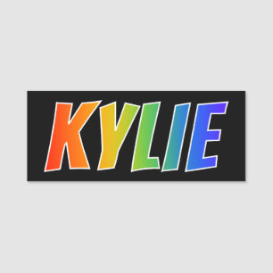 Voornaam "KYLIE": Fun Rainbow-kleuren Naamplaatje