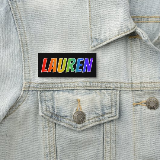 Voornaam "LAUREN": Fun Rainbow-kleuren Naamplaatje (In situ)