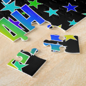 Voornaam "LEAH", geun "HAPPY BIRTHDAY" Legpuzzel (Zijkant)