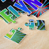 Voornaam "MADELYN", geun "HAPPY BIRTHDAY" Legpuzzel (Zijkant)