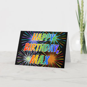 Voornaam "MAX" Fun "HAPPY BIRTHDAY" Kaart