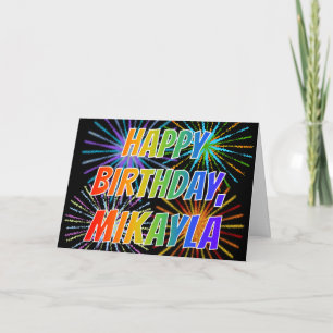 Voornaam "MIKAYLA" Leuk "GEFELICITEERD MET JE VERJ Kaart