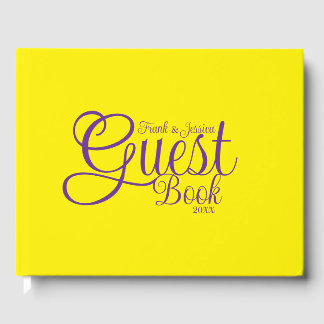 Voornaam Modern Elegant Paarse Kalligrafie Tekst Gastenboek